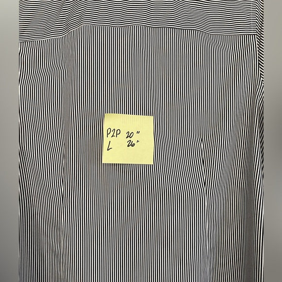 Chico’s No Iron White shirt,Pinstriped Blak, collared, Button Front, Preppy Sz 1 - Picture 5 of 6